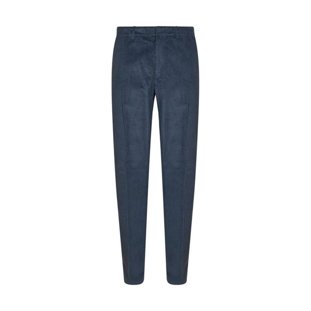Etro Men Blue Stretch Cotton Corduroy Trousers